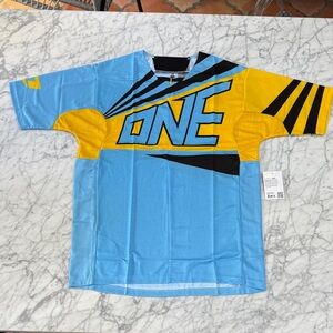 NWT Cycling Ion Jersey Sz L Mens Blue Yellow Graphic Shirt
